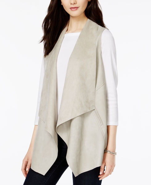 BAR III Faux Leather Flyaway Vest